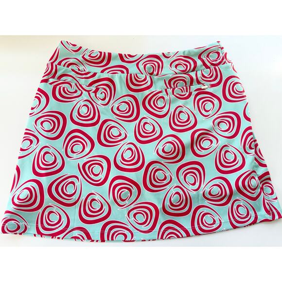 TAIL Skort Skirt Womens M Tennis Pickleball Blue Red Athletic Lined Zip Pockets - Picture 3 of 5